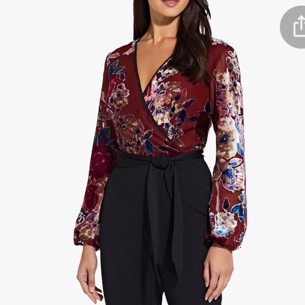 Adrianna Papell Floral Top Jumpsuit